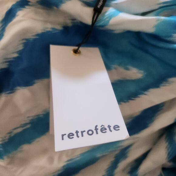 Retrofete Amika Dress in Blue Zebra Size XS NWT Sleeveless Striped Silk Maxi - Picture 10 of 13